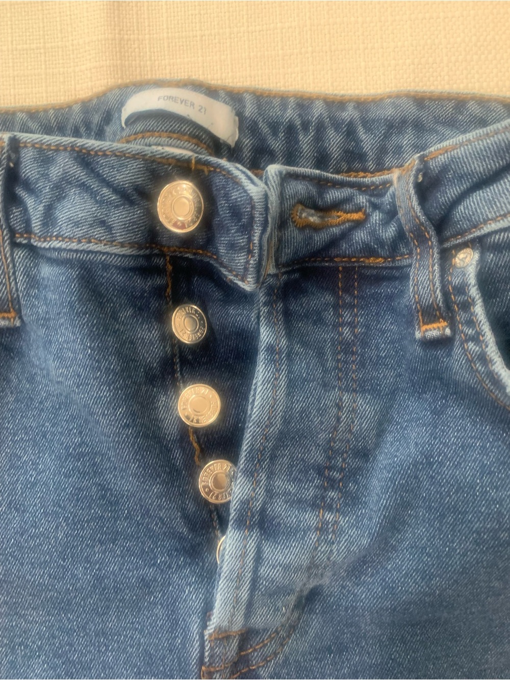 Forever 21 Dark Blue Distressed Flare Jeans - Picture 6 of 9